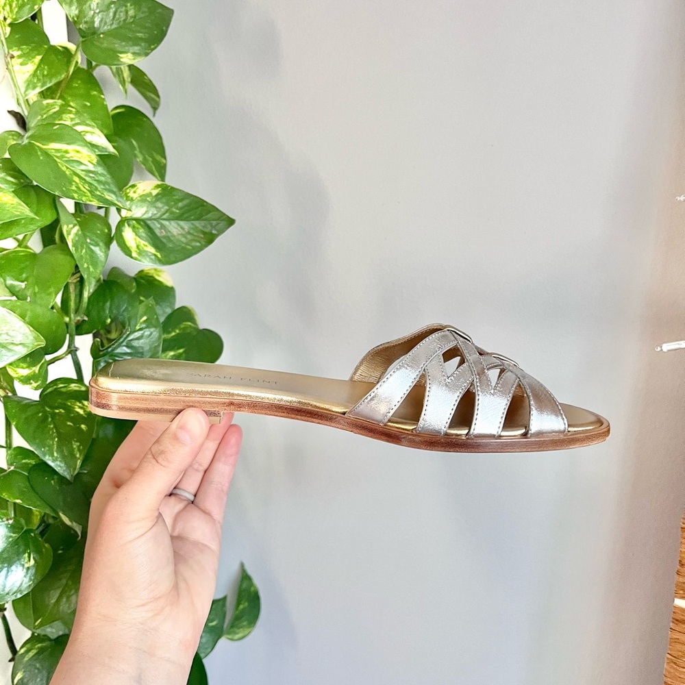 Sarah Flint Metallic Silver And Gold Slide Sandals — image 6 of 8
